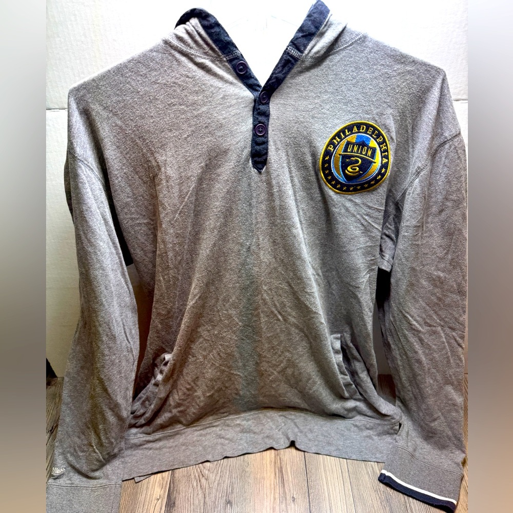 Philadelphia Union Mitchell & Ness Hoodie Pullover Men’s XL Gray Soccer MLS